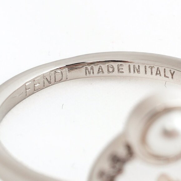 Fendi F is Fendi Pearl & Crystal Palladium-Plated Ring - Picture 4 of 5
